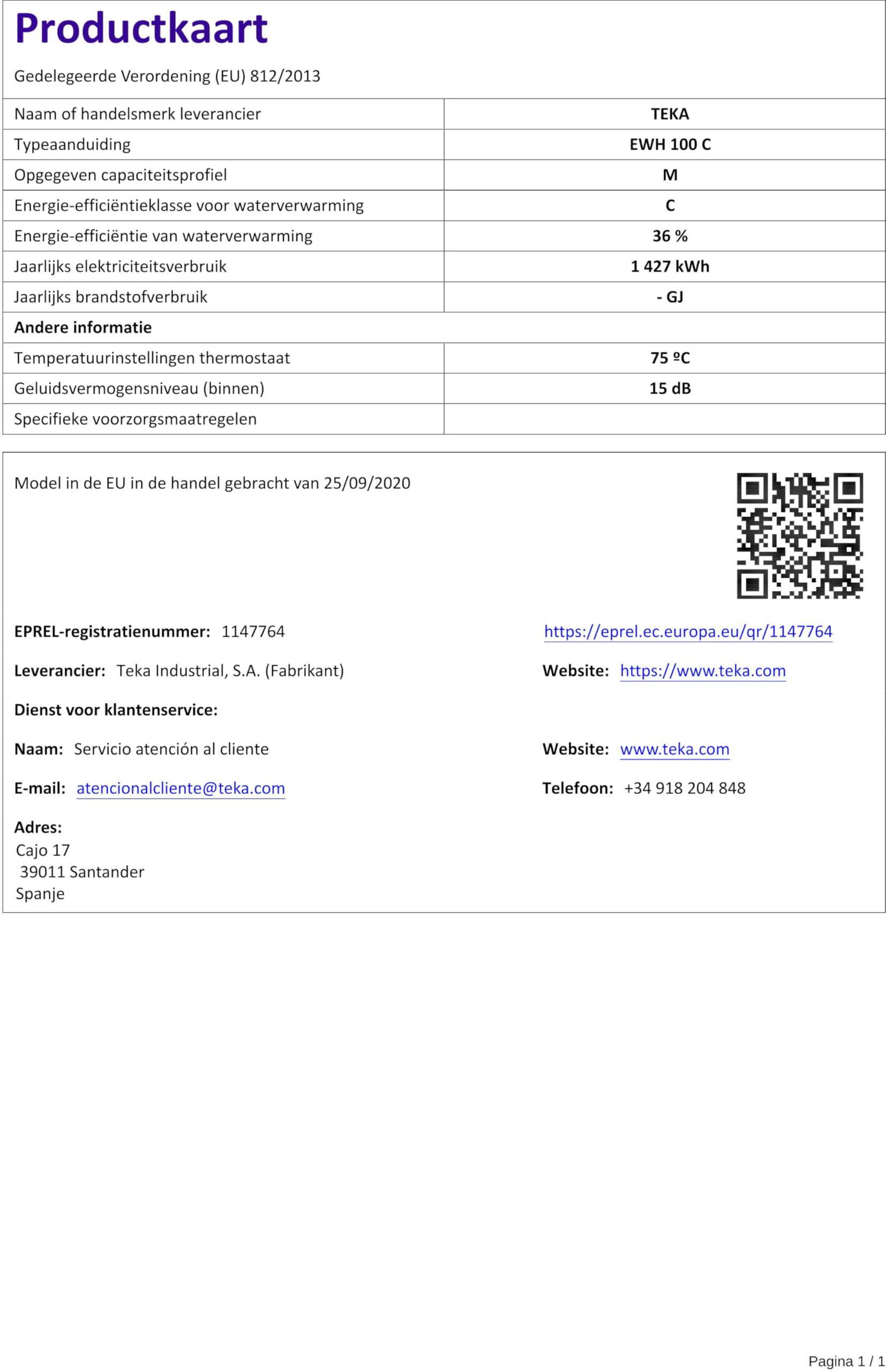 TEKA EWH100C grzejnik elektryczny