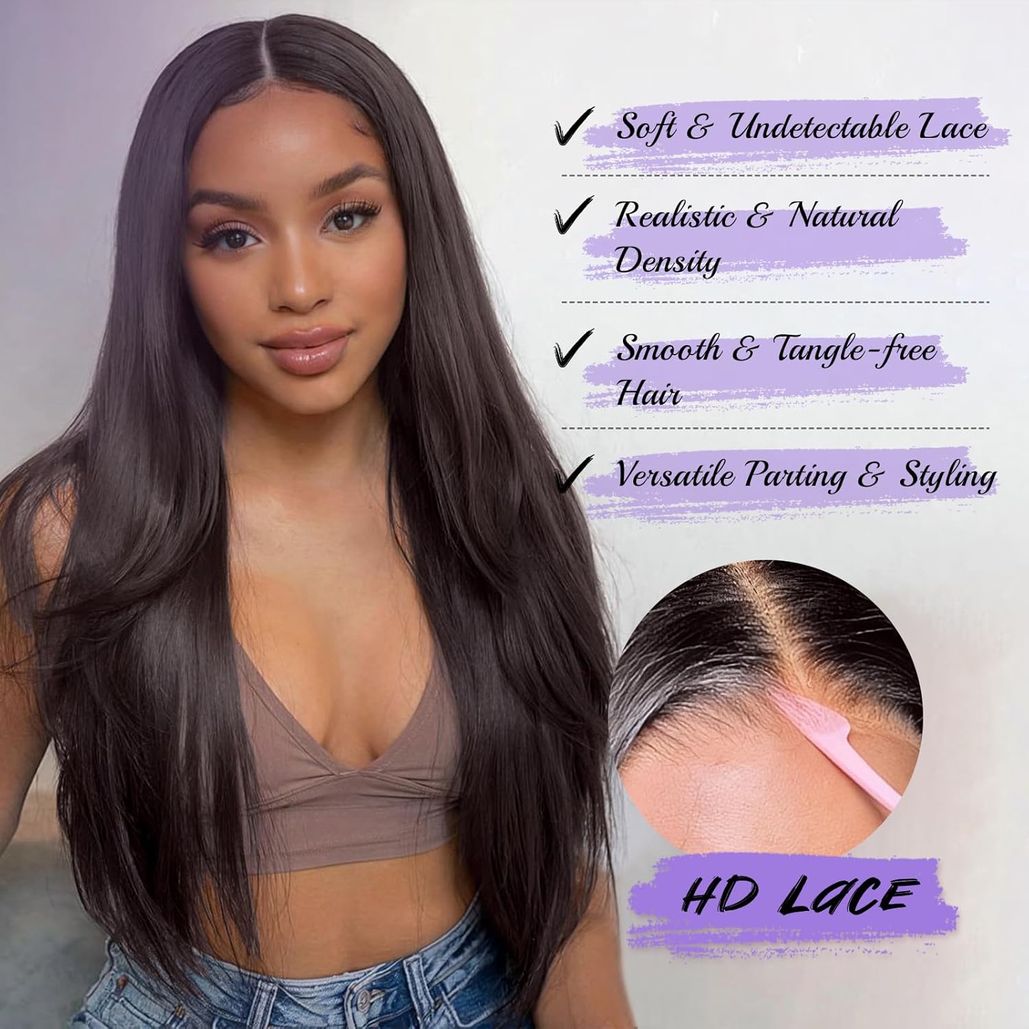 Paróka részletei és hajvonal