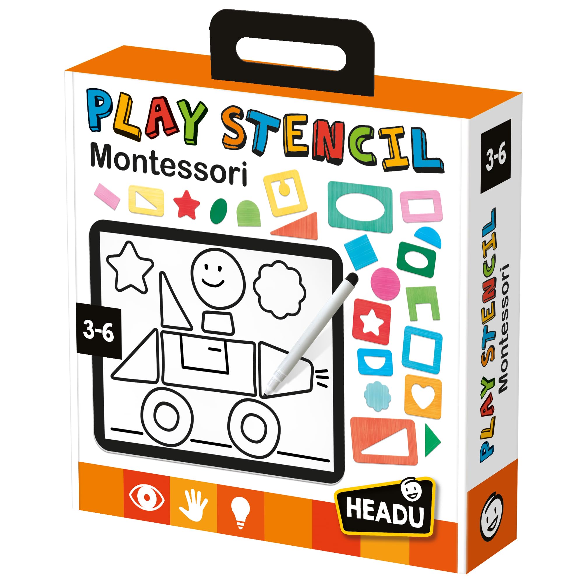 Headu Stencil Montessori, Educational Toys for Boys and Girls Ages 3-6 Years Old, Preschool Learning Toys, Teacher Homeschool Supplies, Birthday