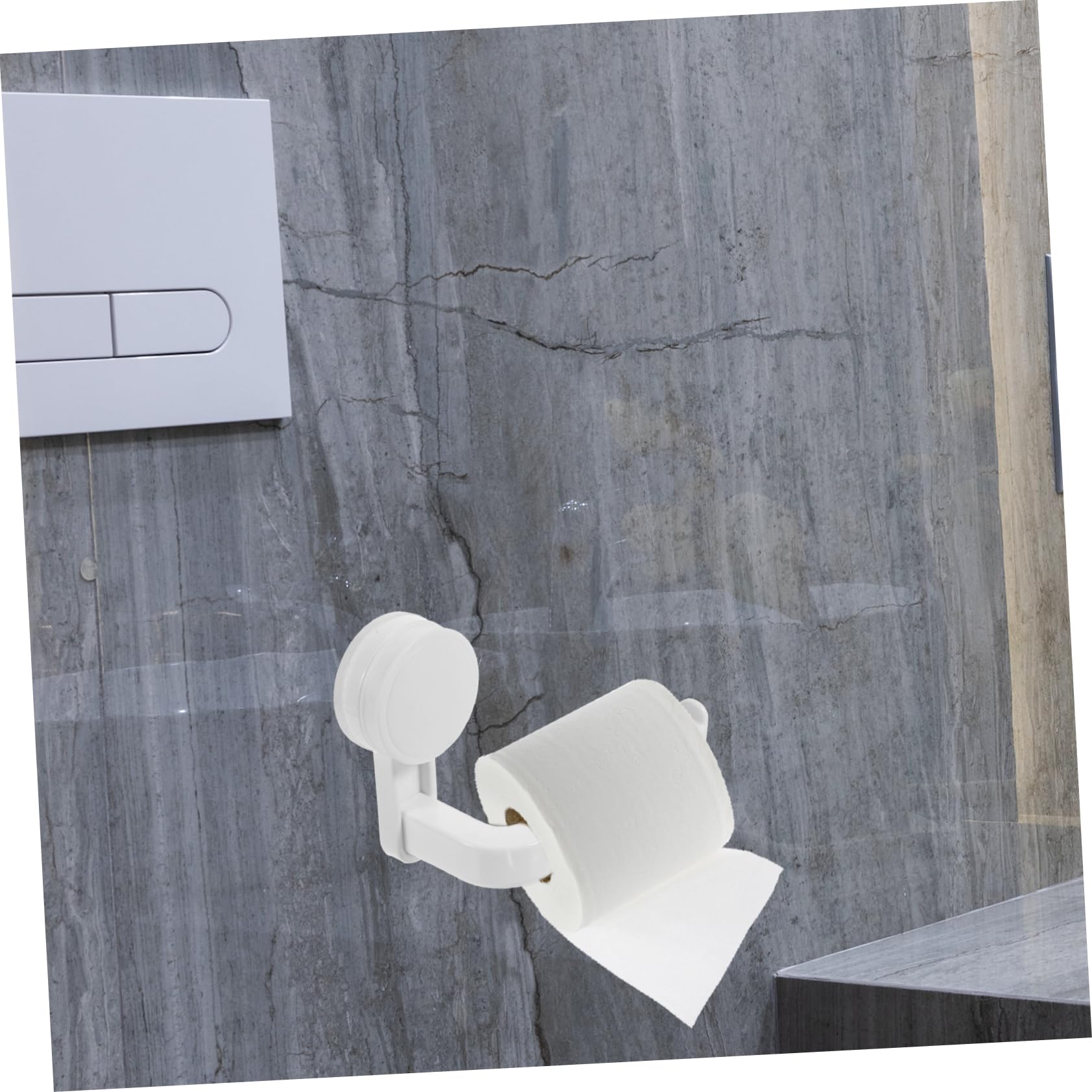 Unomor Bathroom Tissue Holder Suction Cup Wall Mount Paper Roll Organizer Silver Nail-