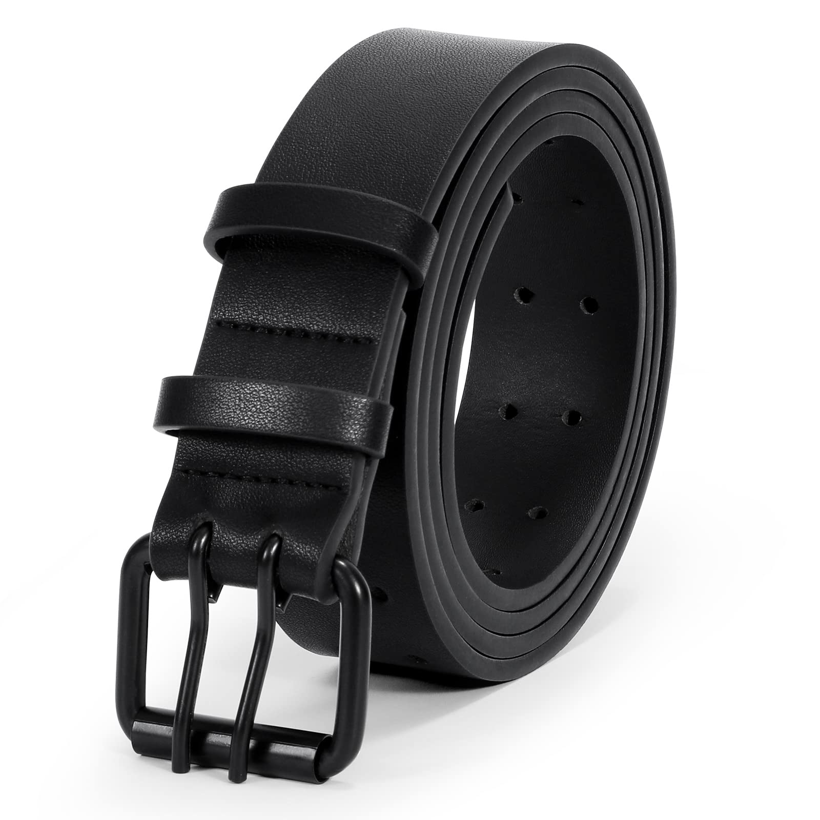 JasGood Herren Doppel Prong Ledergürtel Casual Work Heavy Duty Gürtel Doppel Ösen Gürtel für Jeans