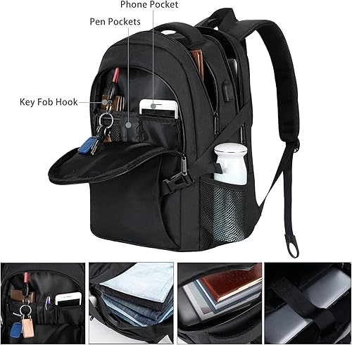 Miniatura 2 de ANKUER Mochilas para hombres y mujeres, mochila para laptop de hasta 15.6 pulgadas para viajes, mochilas con puerto de carga USB, mochila de trabajo