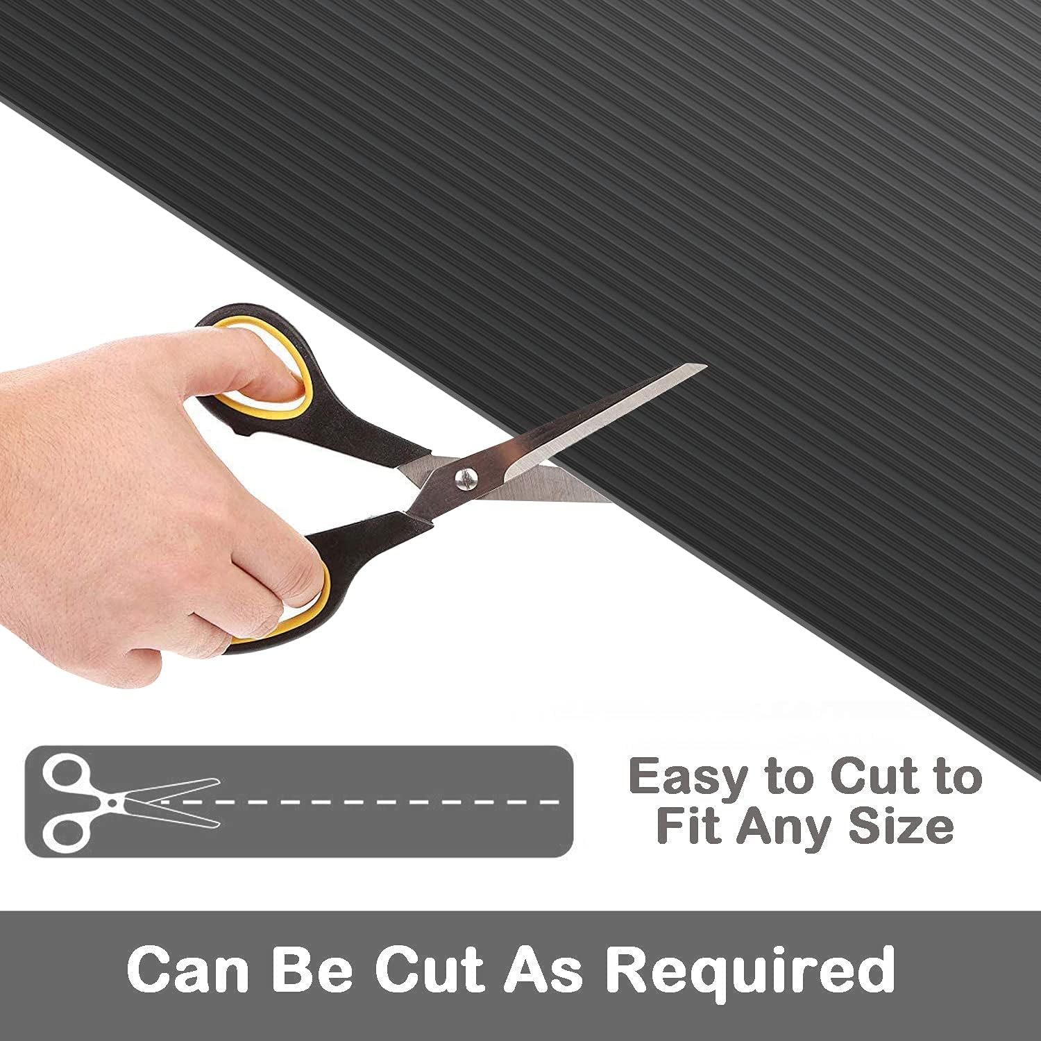 MYOYAY Garage Rubber Floor Mat 3.3ftx16.5 ft Heavy Duty Ripple Texture Rubber Garage Flooring Rolls Anti Slip Rubber Floor Runner Protector Mat for Garage,Workshop,Gym,Parking,Patio (Black) : Tools & Home Improvement