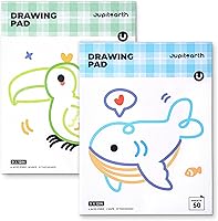 JUPITEARTH Sketch Pads 2-Pack: 100 Sheets 9x12 Inch Acid-Free Drawing Paper, Glue-Bound Sketchbook for Kids Art, Coloring & Painting