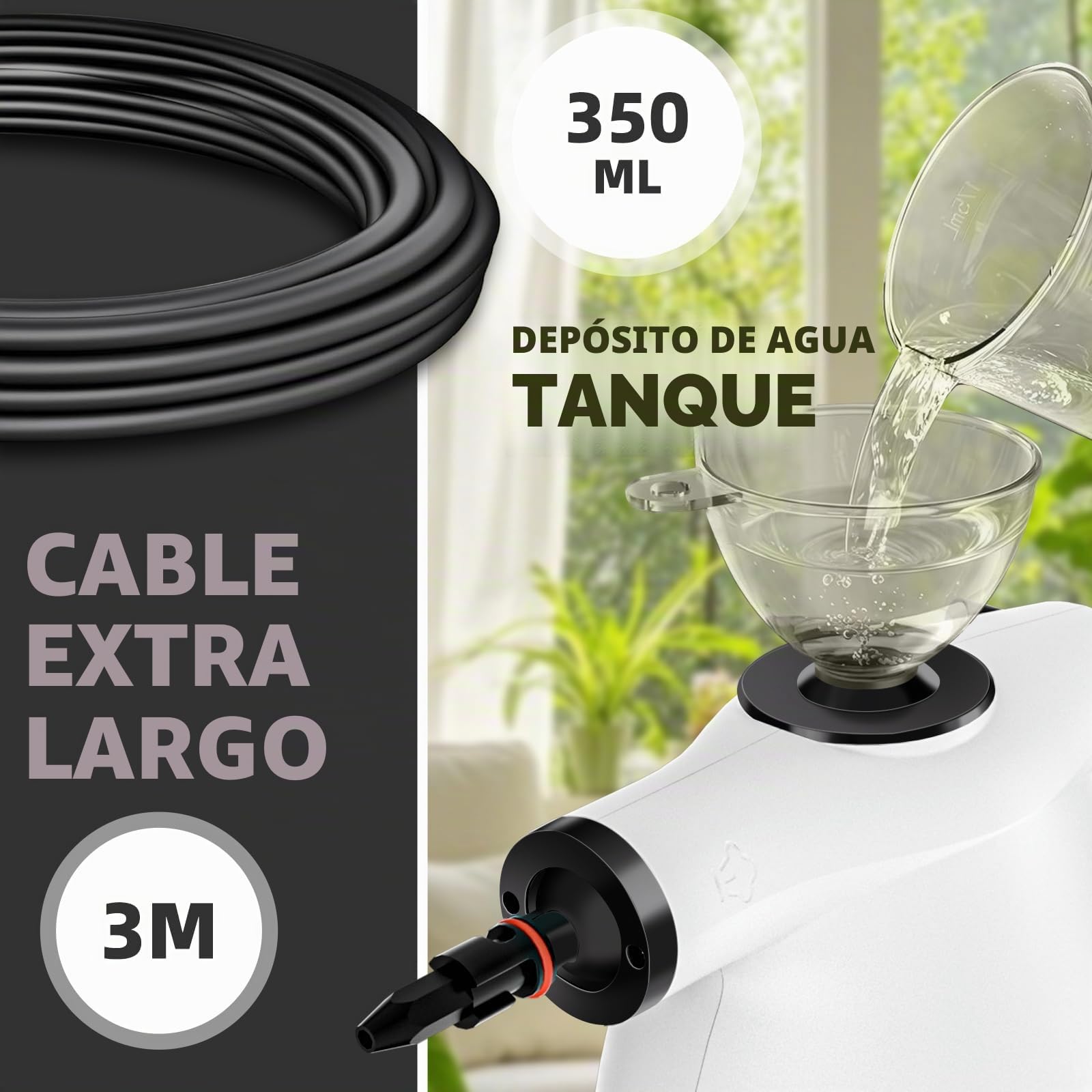 Limpiador a Vapor Portátil Multiusos con 12 Accesorios, Vaporeta de Mano Presurizado