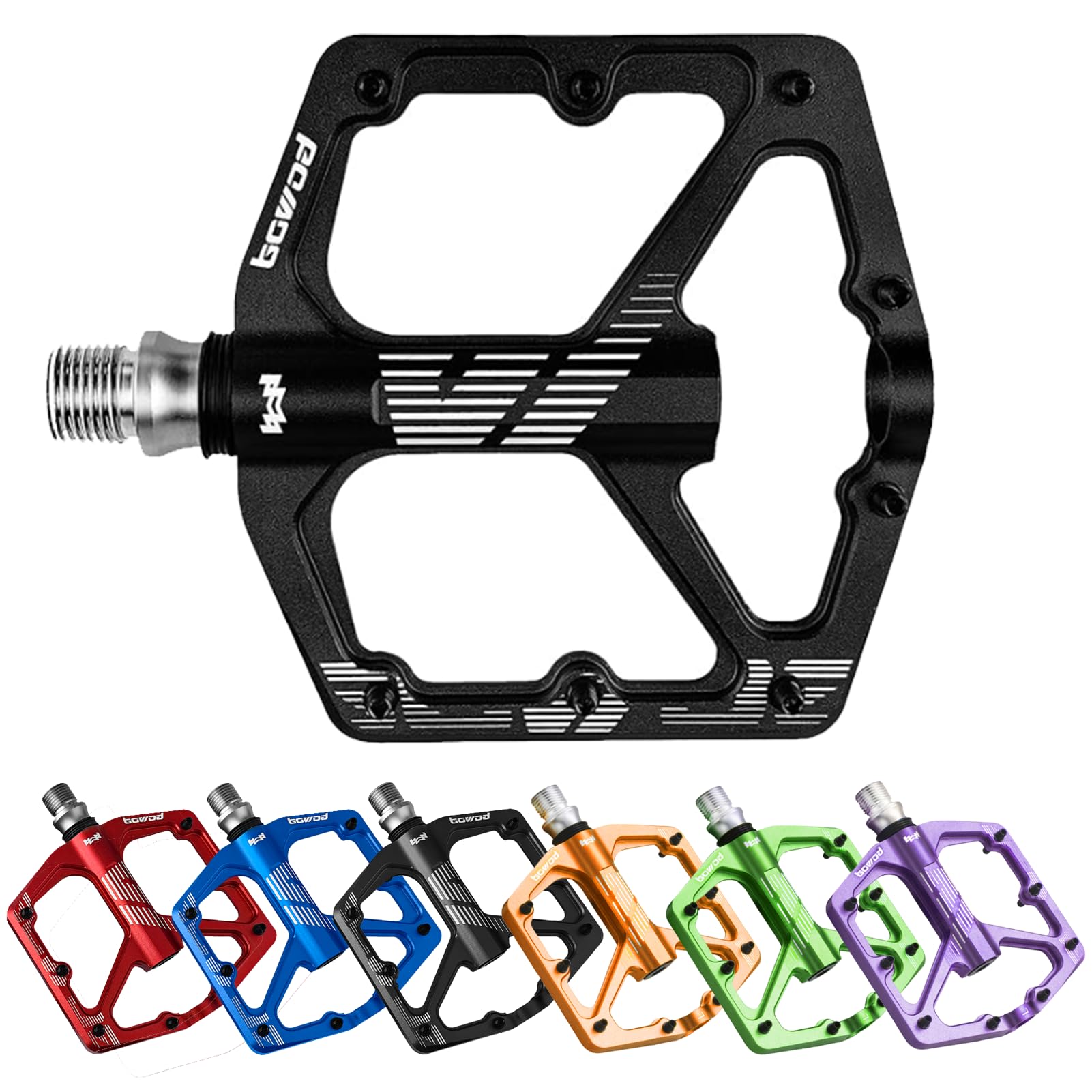 BOWOD MTB Pedals Flat, Gravel Bike Pedals Flat, Light CNC Aluminum - View #10