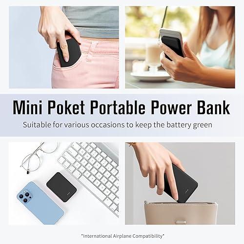 Miniatura 4 de VANYUST Cargador portátil S22, mini banco de energía colorido, batería externa de 5000 mAh compatible con iPhone 1514131211X todas las series y