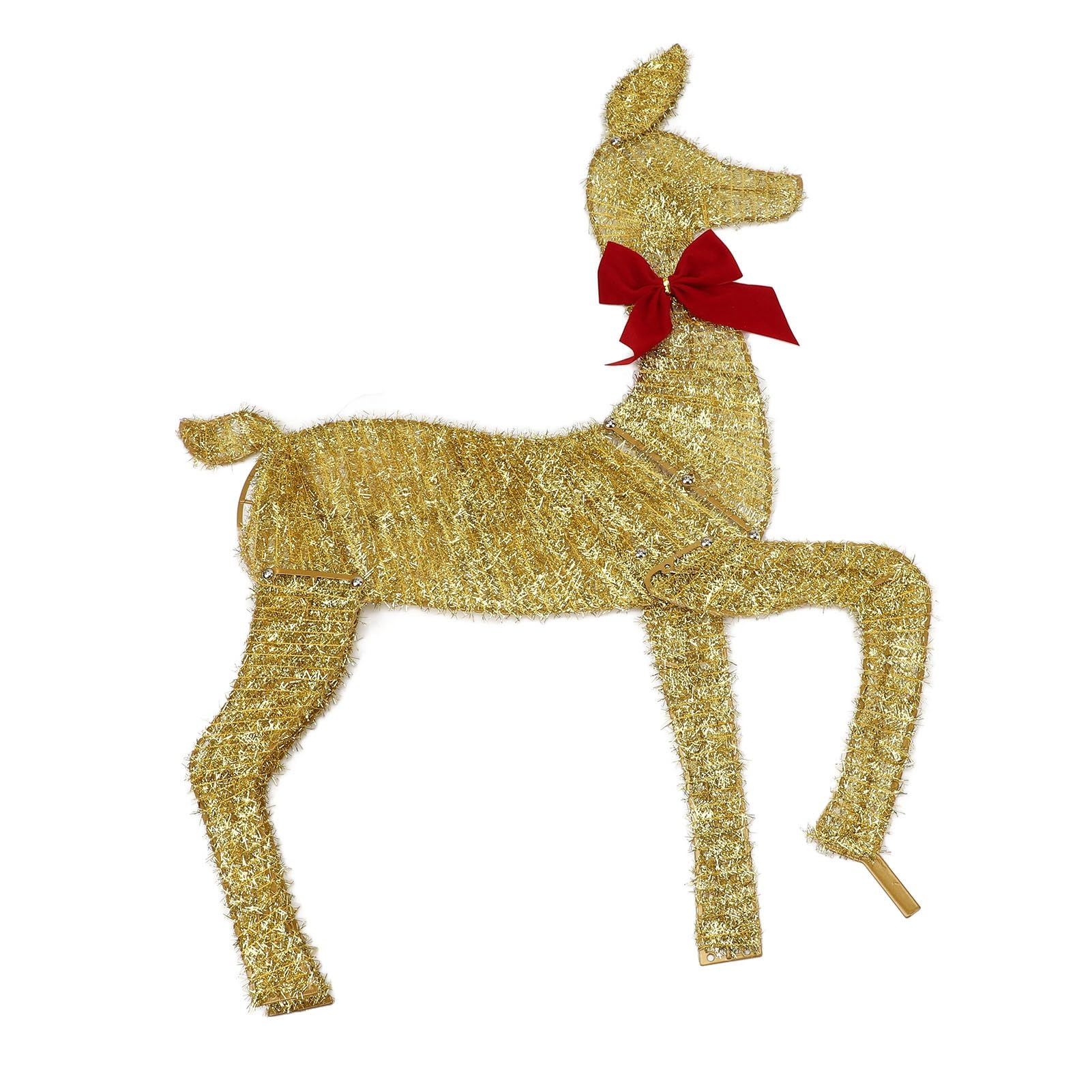 Socobeta Rentier-Weihnachtsdekoration, Goldfarbenes LED-beleuchtetes Hirsch-Familien-Set für Outdoor, Weihnachten, Festival, Vorgarten