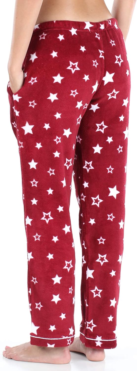 PajamaMania Women's Plush Fleece Pajama Pants with Pockets - Image 2