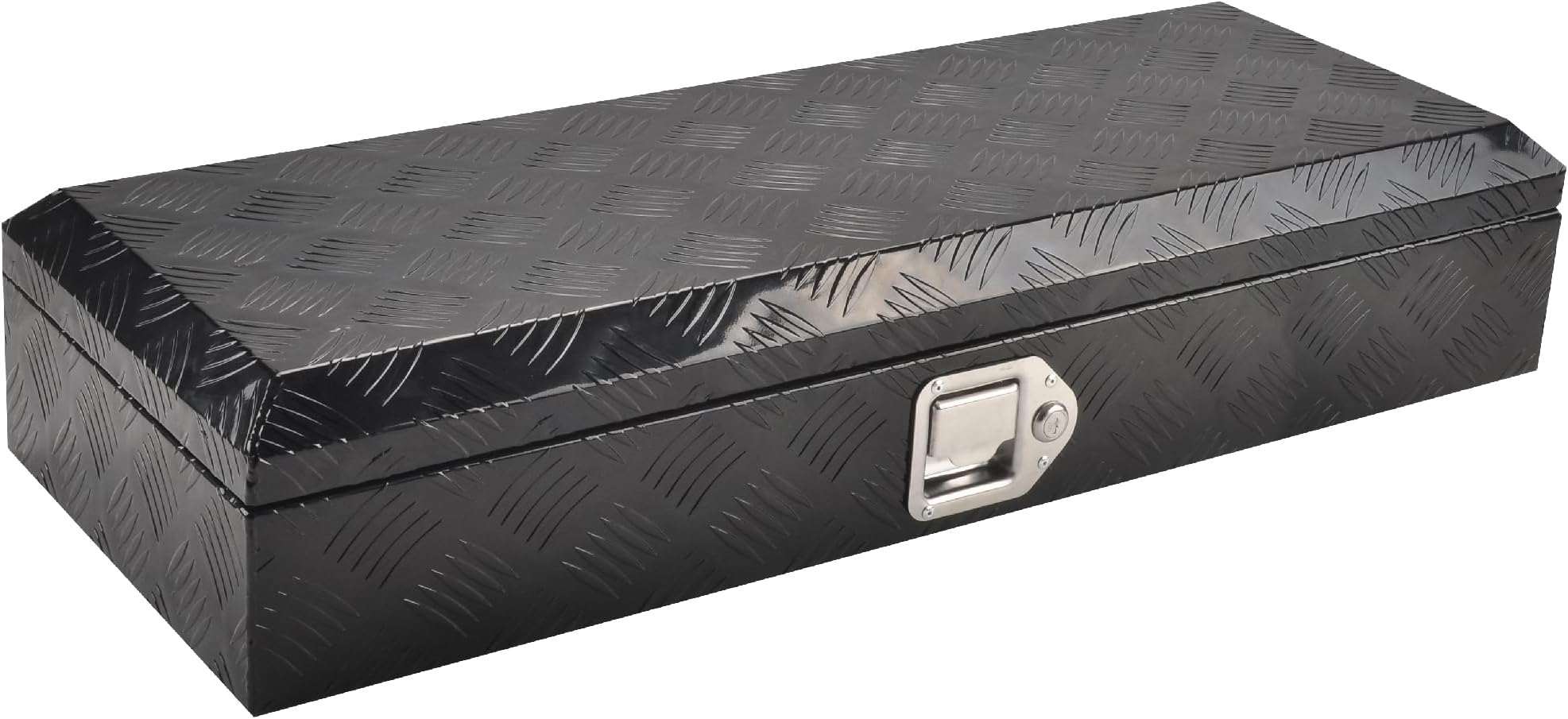 WULAZMU 34.5” x 12.75” x 6.4” Aluminum Tool Box, Heavy Duty 5 Bar Tread Truck...