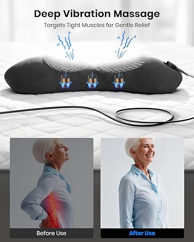 Miniatura 5 de Triple Fusion - Masajeador de espalda con estiramiento, vibración y calor, almohada lumbar eléctrica 3 en 1 para aliviar la tensión de la espalda