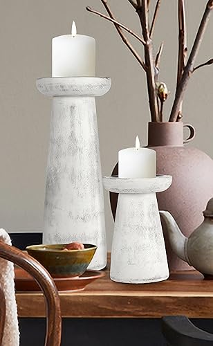 Miniatura 9 de Juego de 3 portavelas de pilar de madera hecho a mano, ideal para velas LED y pilares, regalo para bodas, Navidad, fiestas, hogar, spa, reiki,