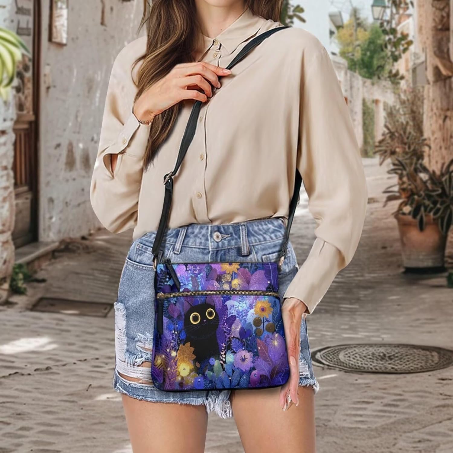 HUGS IDEA Crossbody Bag for Women Leather Handbag Sling Bag Large Hobo Bag Cell Phone Bag