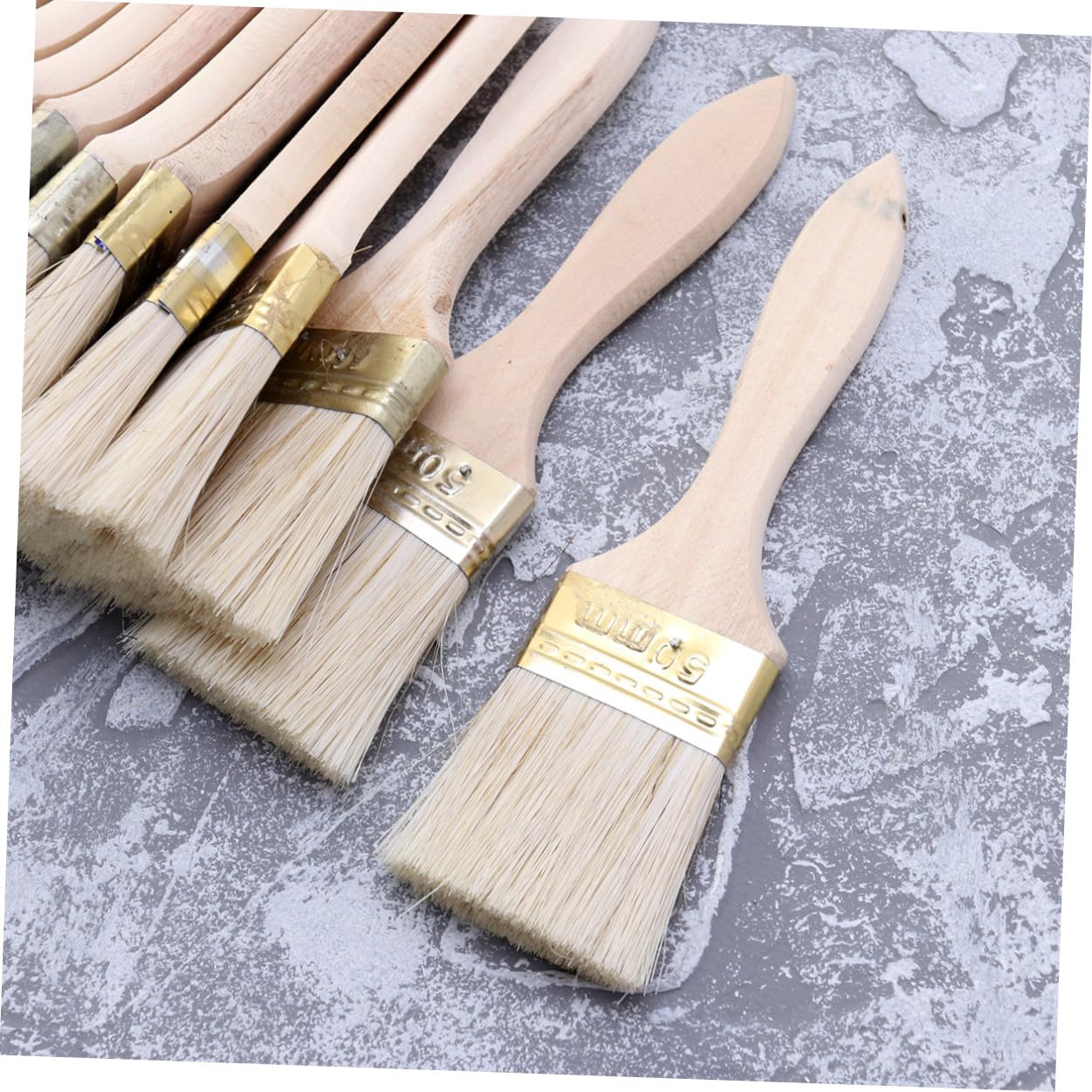 Lurrose Pinceau en Bois à Poils Beige Lot de 23 pour Peinture