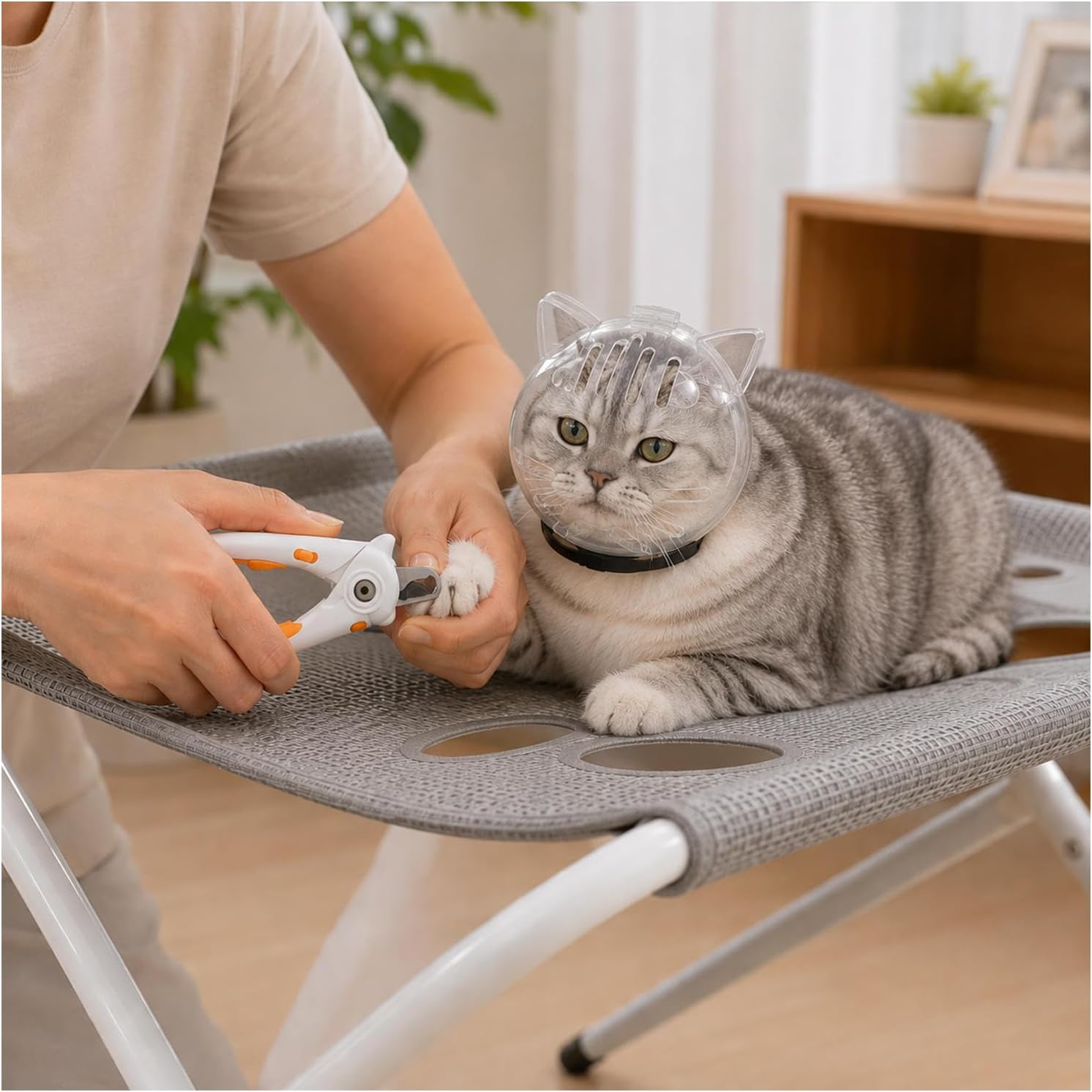 Pet Grooming Hammock Bring Pet Towels, Bite-Proof Helmets, and Nail Clippers Pet Grooming Hammock for Dogs for Pet Grooming,Gray