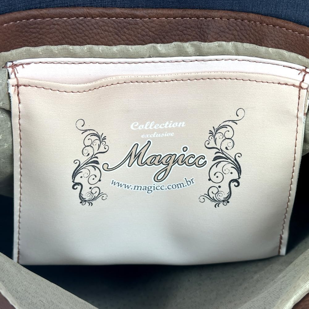 Bolsa Feminina Transversal Média Café Magicc Bolsas B-230 Bolsa Feminina Transversal Média Café Magicc Bolsas B-230