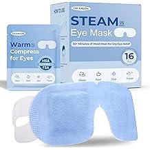 16 Packs Steam Eye Mask for Dry Eyes: Self Heating Moist Warm Compress for Stye &amp; Digital Eye Strain - FSA&amp;HSA Eligible -Disposable, No Microwave Needed, Travel Essential, Deep Sleep Relief, Unscented