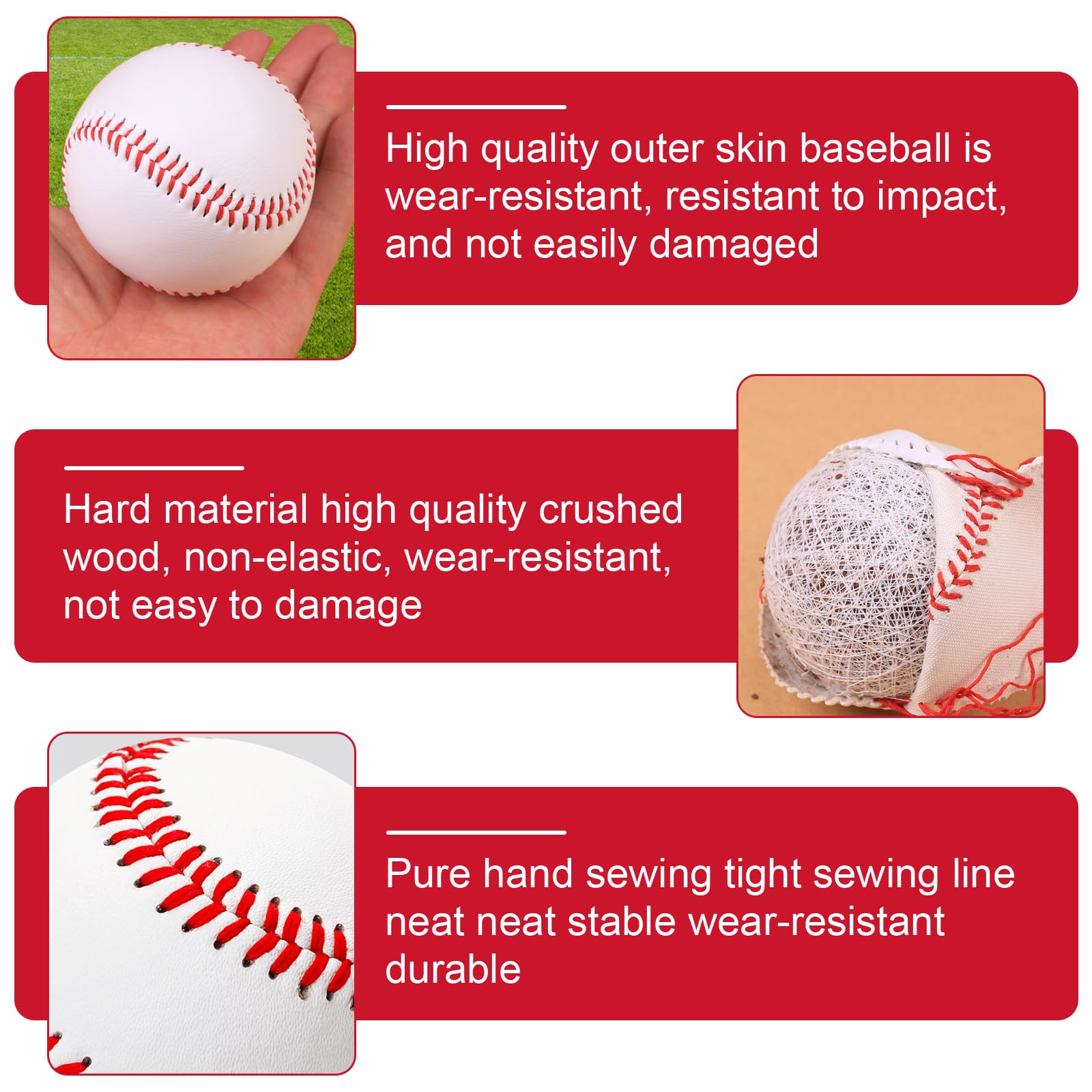 Pelotas de béisbol profesional cosidas a mano 9 pulgadas para adultos y jóvenes