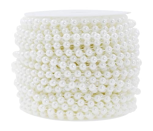 Mandala Crafts Faux White Pearl Beads Garland - 6mm 27