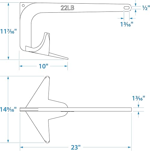 Vista 16 de Seachoice Ancla de garra - Acero galvanizado sumergido en caliente - Para uso en variedad de camas marinas - Varios tamaños