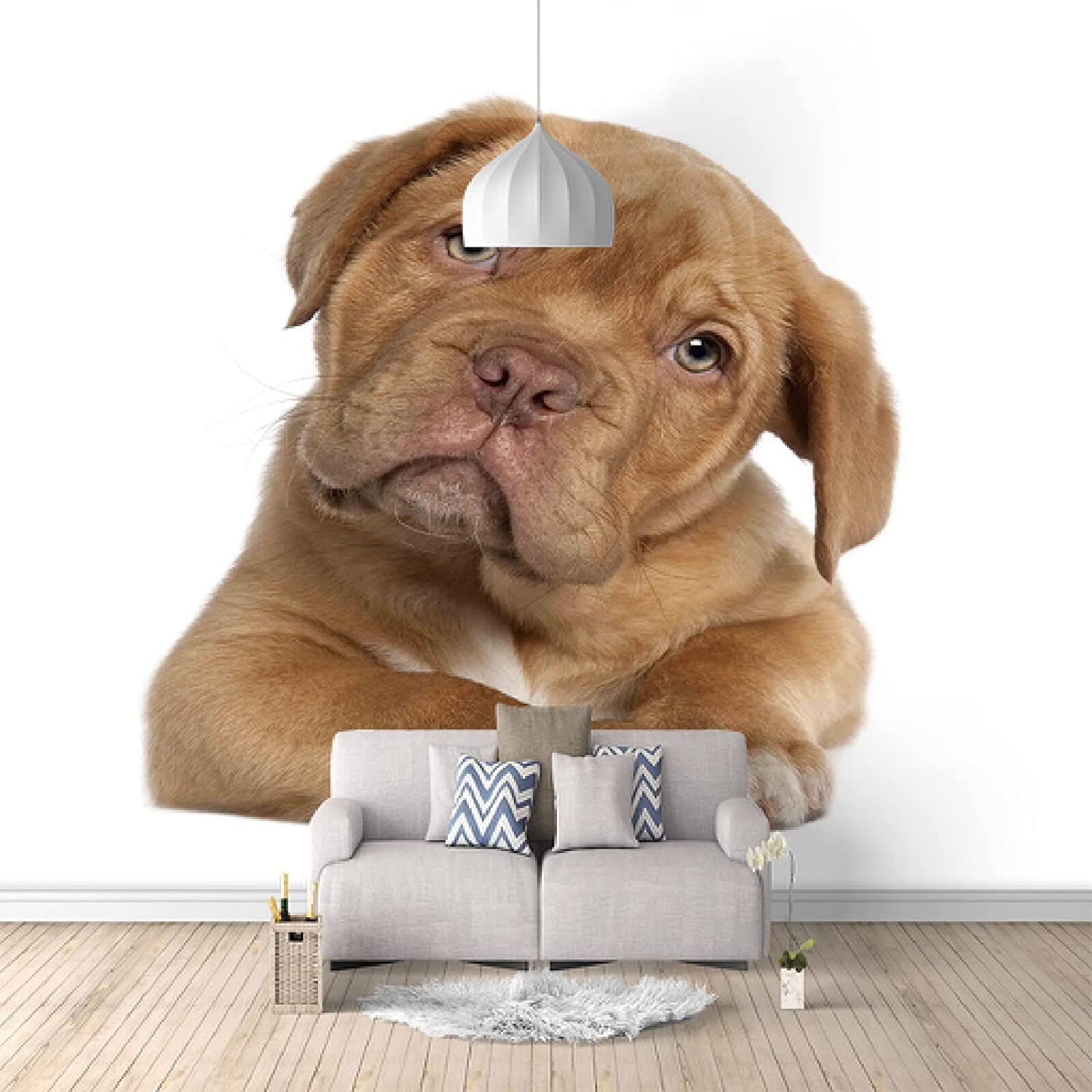 Fototapete Selbstklebende Wandbild 3D Tierischer Hund Kinderzimmer Bar Büro Wohnzimmer Restaurant Bekleidungsgeschäft Korridor Hotel Wanddekoration Wandkunst Wandposter 350 (Breite) x 256 (Höhe) cm