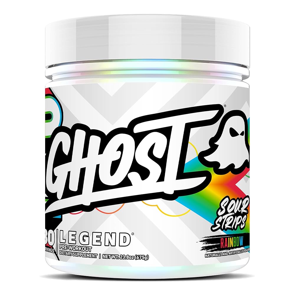 GHOST Legend Pre-Workout Powder, Sour Strips - 30 Servings - Pre-Workout for Men & Women with Choline, L-Citrulline, & Beta Alanine for Energy & Focus