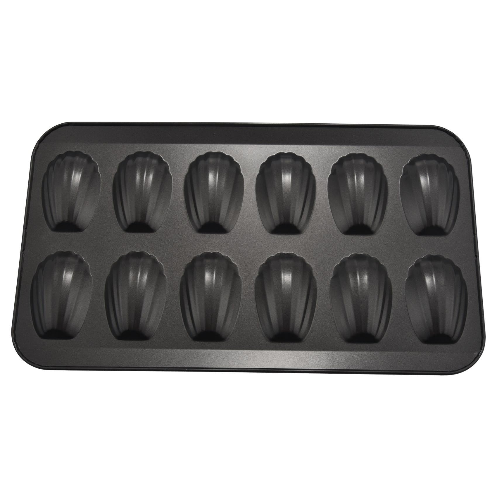 8 Packungen Anti Haft Madeleine Topf, Back Form 12 mit Muschel Kuchen Back Blech Schokoladen Anti Haft Back Blech, zum Backen im Ofen, Schwarz