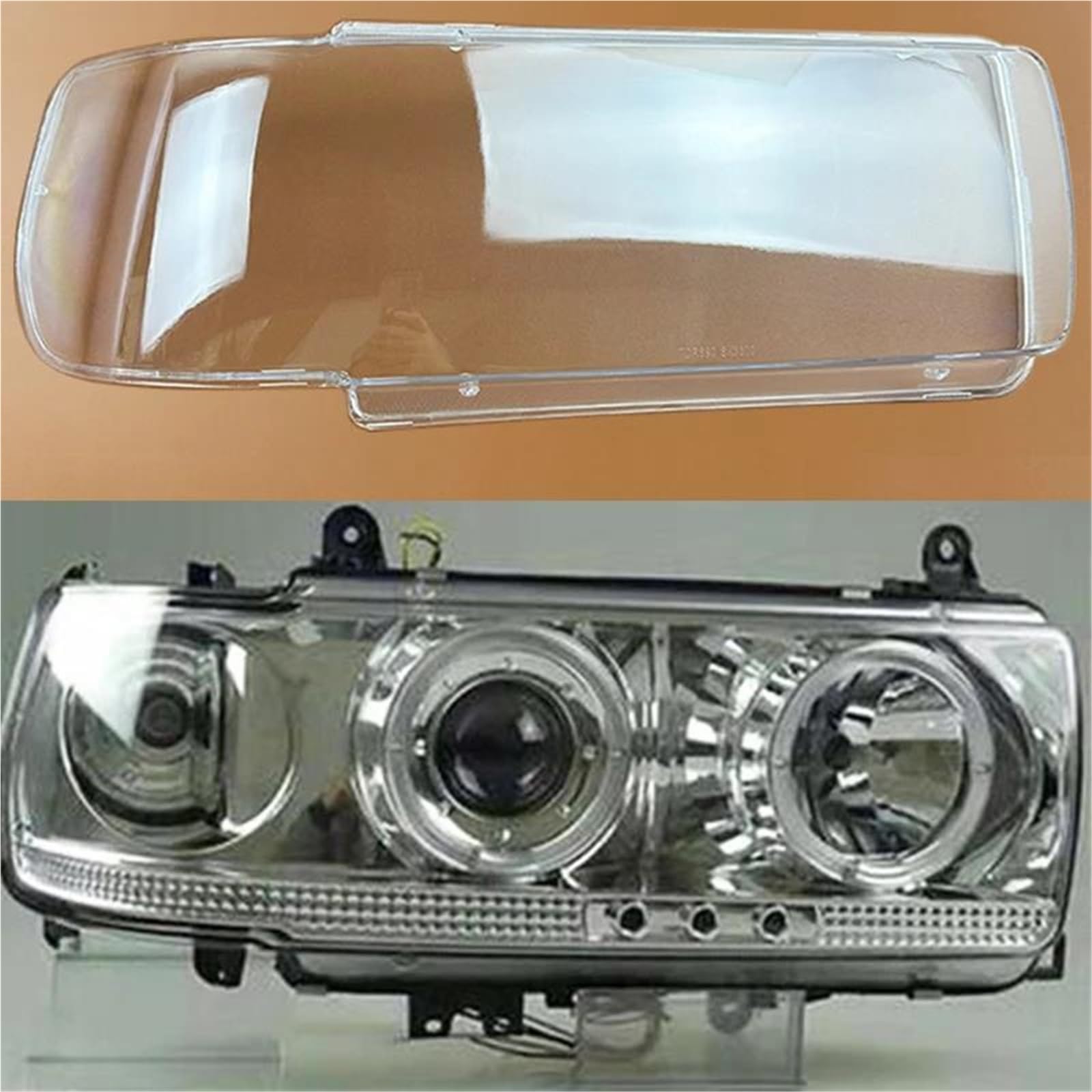 Cubierta transparente para faro delantero, pantalla de lámpara, reemplazo lente original para Toyota Land Cruiser 4500 LC80 FJ80 impermeable(1pair)