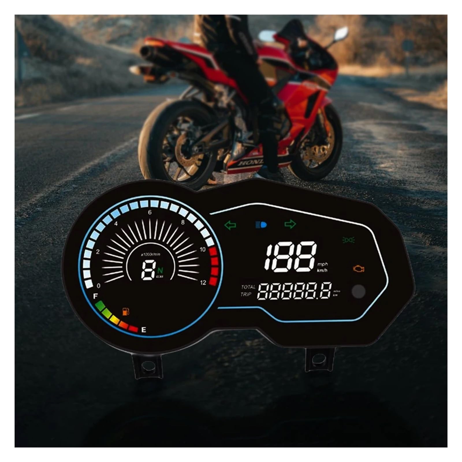 Contachilometri Digitale Per Moto, Impermeabile, Universale, Elettronico, Con Display Contagiri Per Italika 150z Indicatore
