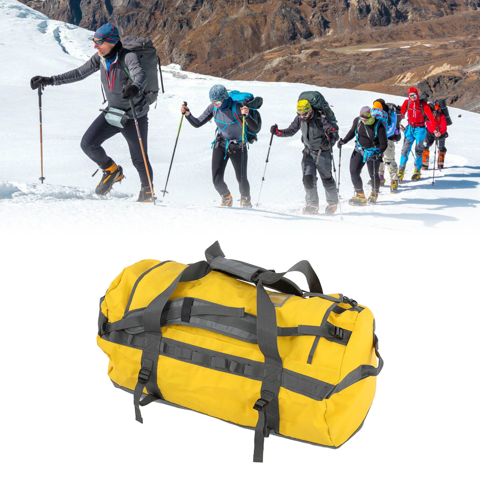 Zaino da Trekking da 100 Litri, Borsa da Campeggio, Zaini da Viaggio Borse da Viaggio Per Alpinismo All'aperto Impermeabili IPX6