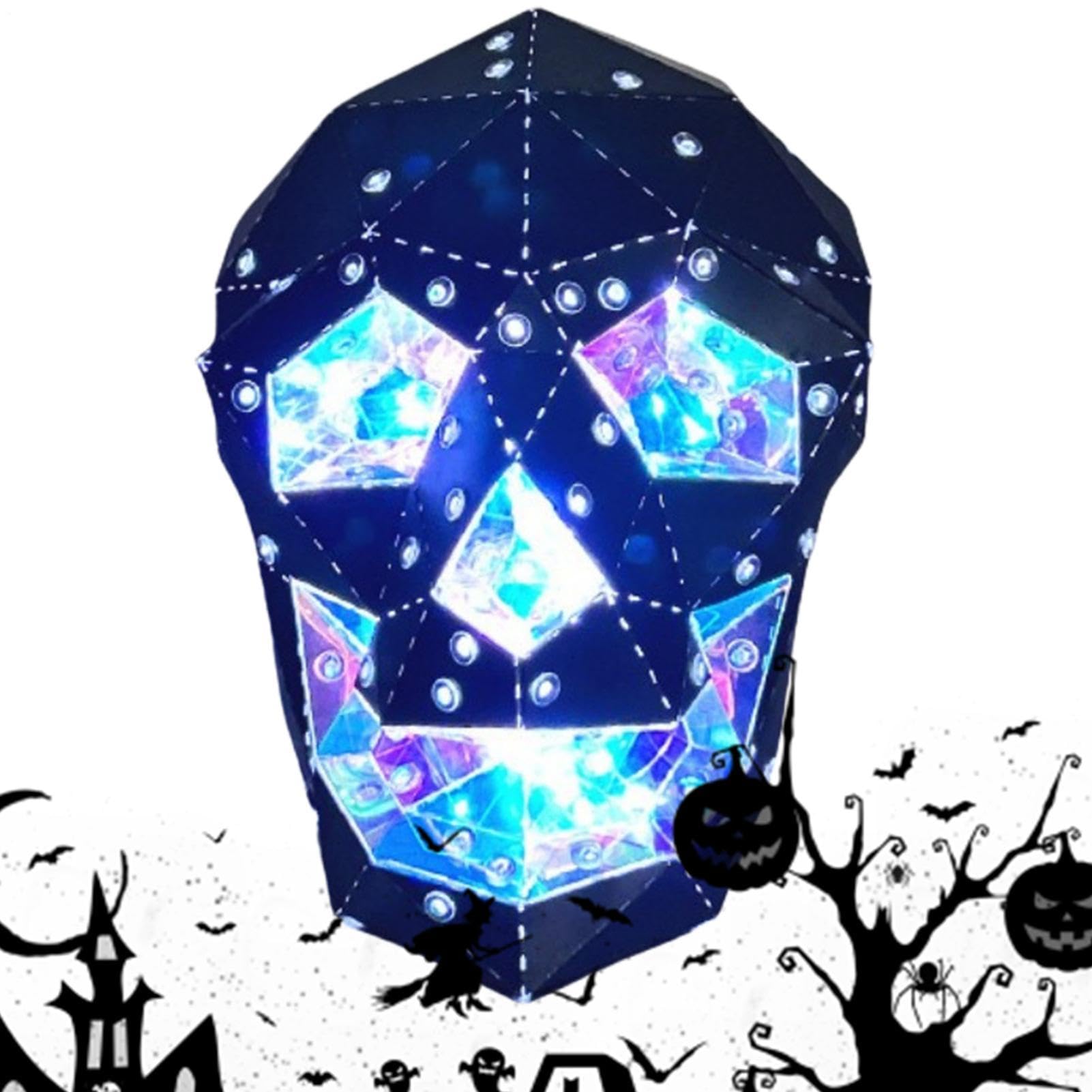Lampada Teschio Forma Poligonale Prismatica LED Luce Decorazione Halloween