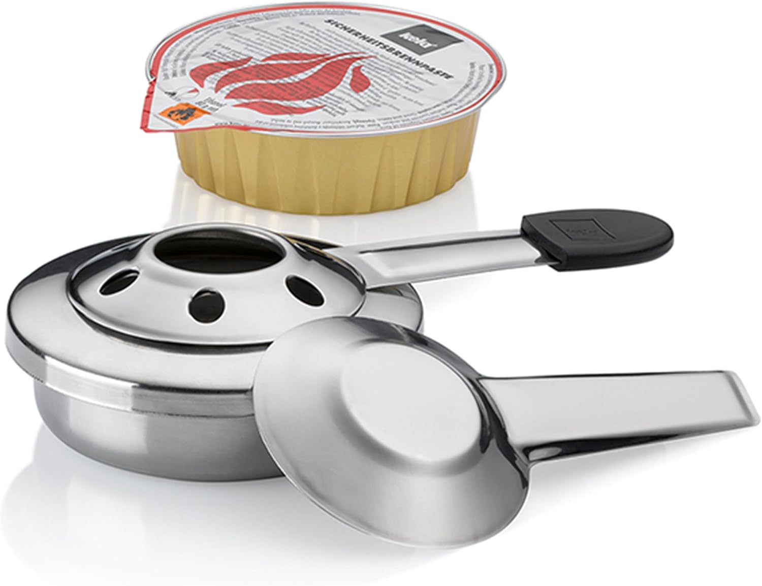 Kela "Comore Fondue Set, Stainless Steel, Silver/Black, 20X19.5 Cm, 11-Piece