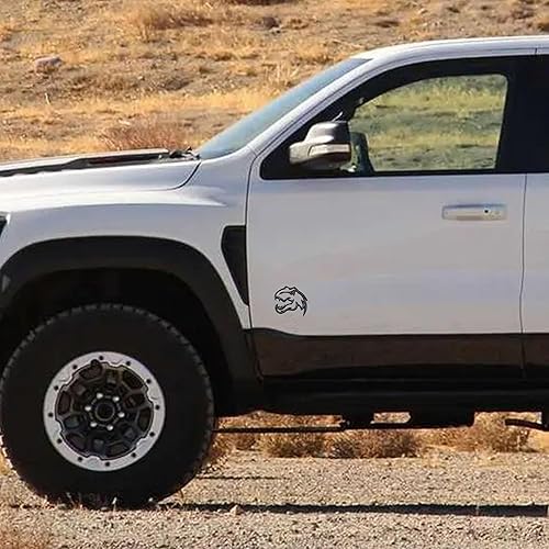 Miniatura 5 de Un par de emblema de metal de dinosaurio Redeye para Dodge RAM TRX 1500 2500 3500 Charger Challenger (ojo rojo)