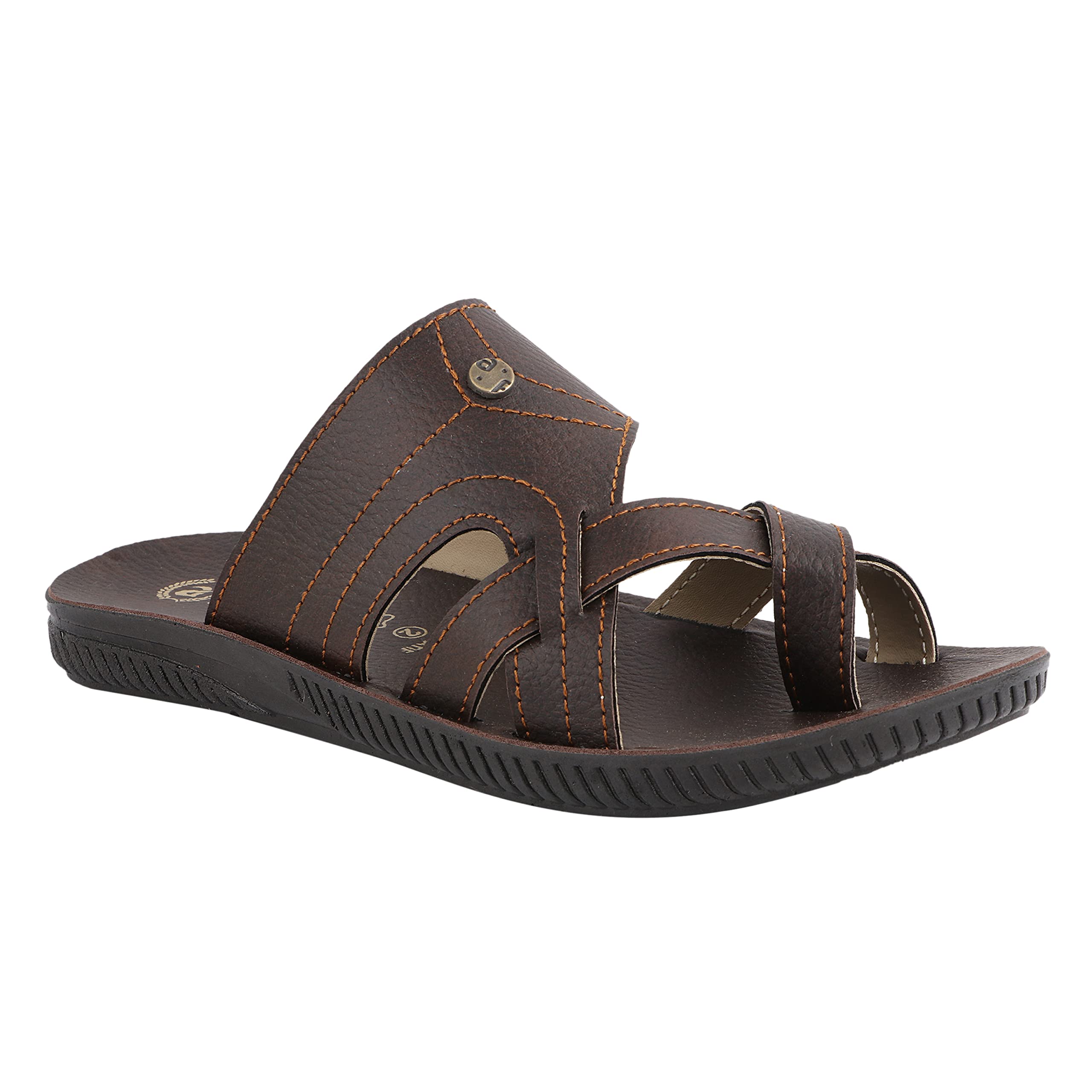 AIR FAX Unisex Child Kids Trendy Stylish Lightweight Soft & Comfortable Regular fit Everyday Use Indoor Outdoor Slip-On Casual with PU Sole Flip-Flop Slippers for Boys and Girls (PATIF1_BROWN_9) (B0BS1CXRPH) Amazon Price History, Amazon Price Tracker