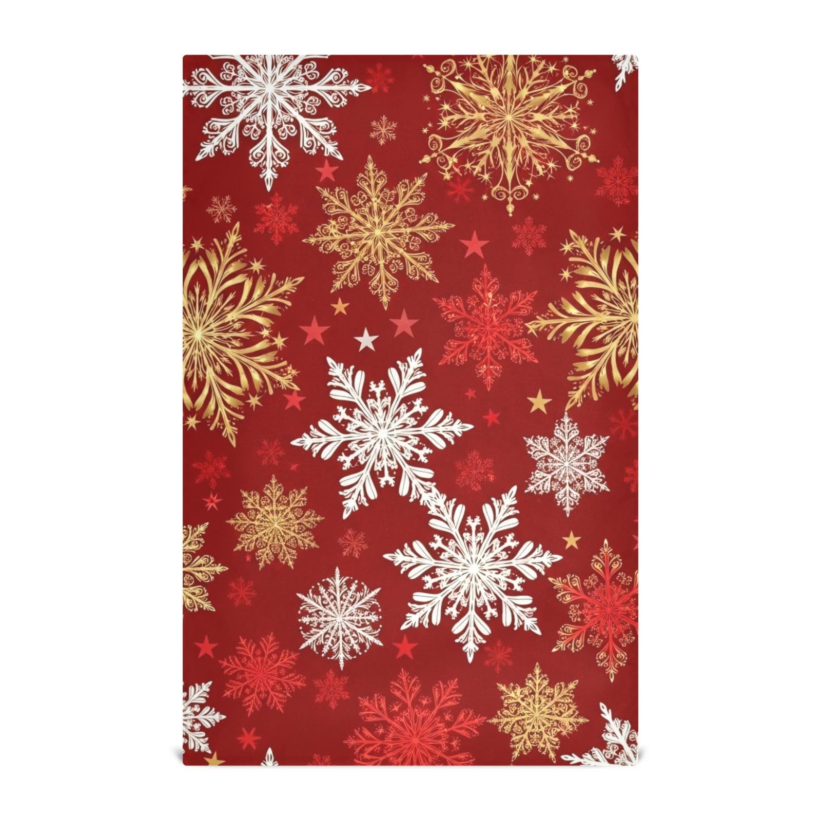 Torchons de comptoir de Noël cuisine absorbants mignons flocon doré 71cm