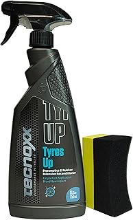 Tecnoxx - Tyres Up - Brillant et Hydratant pour Pneus et Caoutchoucs pour Voitures et Motos - Protection UV, Brillance Intense et Résultat Instantané - 750 ML avec Pulvérisateur