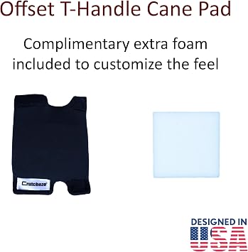Crutcheze Cane Handle Cushion and Grip Cover, Padded Foam Cane Hand Grip