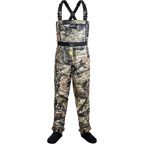 Dark Lightning Breathable Insulated Chest Waders, Perfect for 4 Seasons Fly Fishing Stocking Foot Waders for Men and Women
