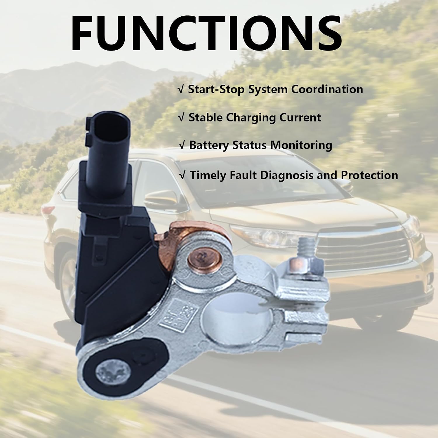 28850-0P010 Battery Negative Sensor Assembly Compatible with Toyota Highlander 2013-2019,Lexus RX350 RX450h,Replaces 288500P010