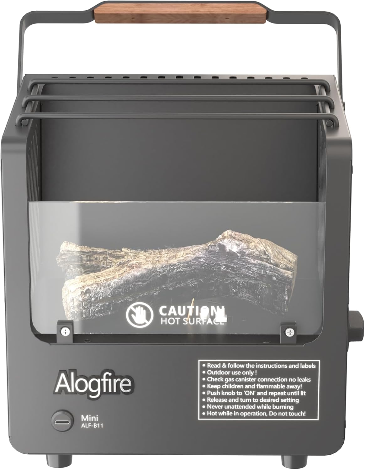 Alogfire 3-in-1 Mini Portable Gas Heater/Fire Pit/Stove, 5200BTU (1.5kw), Butane Gas, Real Flame, Smokeless and quiet, for Camping, Outdoor, Garden, Patio and Tabletop