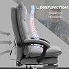 Vinsetto Office Chair with Massage Function Ergonomic Desk Chair with Lumbar Heating Reclining Function Footrest Height Adjustable 360° Rotatable Executive Chair Microfibre Grey