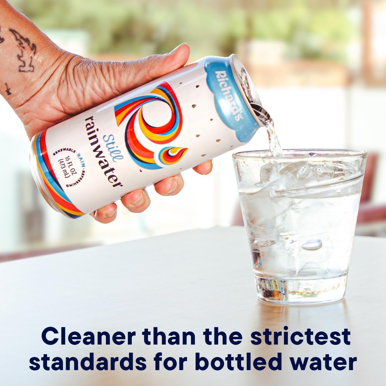 Richard's Rainwater Still Canned Water, 100% Rain, Naturally Purified Drinking Water (16 fl oz Aluminum Cans, Pack of 24) - Packaged in a Voodoux Sales Package to ensure Fast, Safe Transit