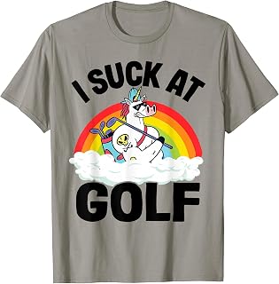 I Suck At Golf Funny Golf Loser Unicorn Sarcastic Golfing T-Shirt
