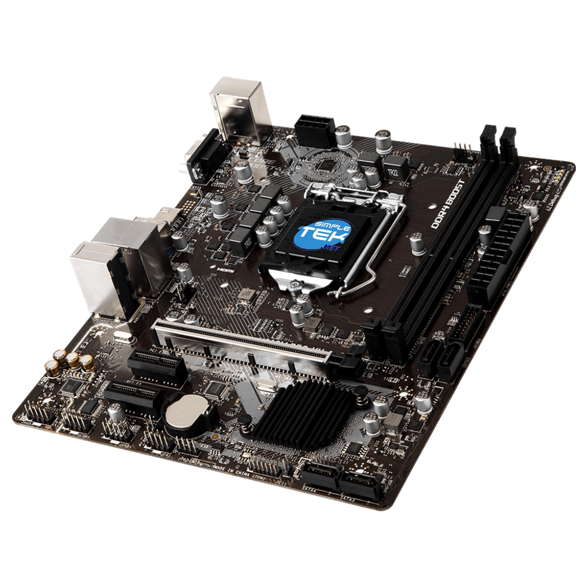 SIMPLETEK - Scheda Madre Micro ATX Socket LGA 1151 V2 per Processori di 8° e 9° Generazione Supporto DDR4 con HDMI, VGA e LAN Gigabit (Ricondizionato)