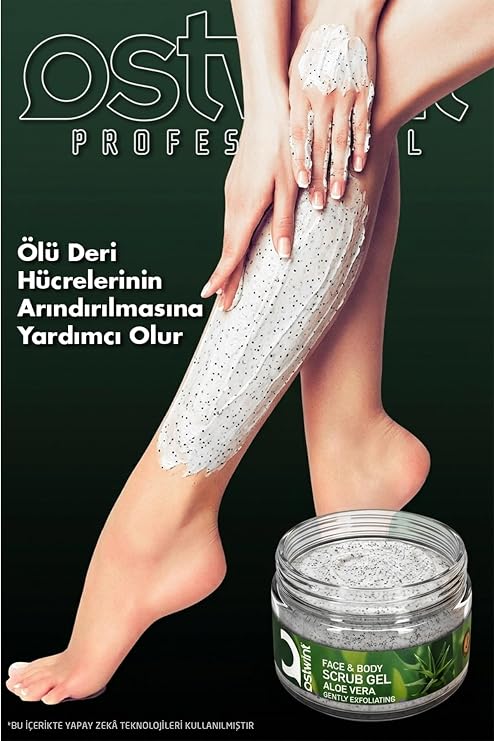 Ostwint Yüz ve Vücut Peeling Scrub Aloe Vera 300 ml, Cilt Temizleyici, Pürüssüzleştirici, Dolaşımı Hızlandırıcı
