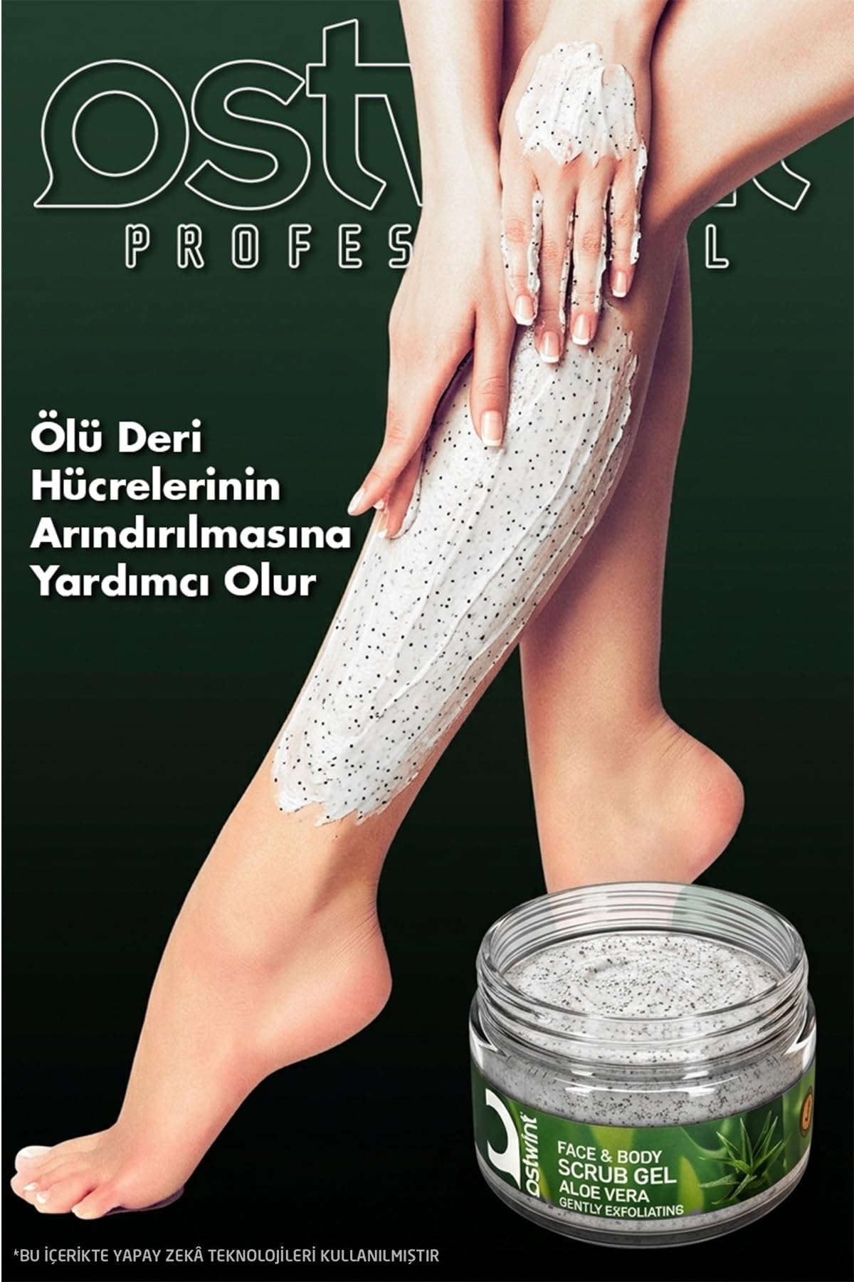 Ostwint Yüz ve Vücut Peeling Scrub Aloe Vera 300 ml, Cilt Temizleyici, Pürüssüzleştirici, Dolaşımı Hızlandırıcı