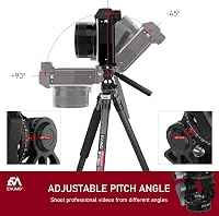 EVUMO Mini Állványfej - Dupla Panoráma 360° Kameraállvány Videófej, 250g Fluid Fej, Arca-Swiss Kompatibilis, DSLR/Kamera/Telefon, 4kg Teherb 5