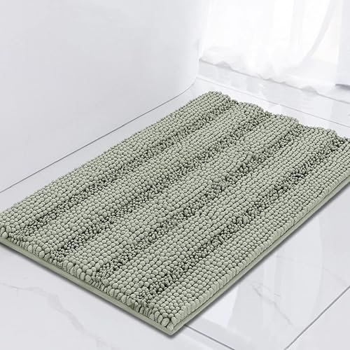 Miniatura 155 de Turquoize Tapetes de baño de felpilla, lanudos, antideslizantes, extrasuave y absorbente, 24 x 36 pulgadas, color marfil Marfil,Paloma,Salvia,Azul