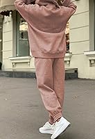 Vista 7 de Fixmatti Sudaderas con capucha para mujer, sudadera de manga larga, pantalón deportivo, 2 piezas