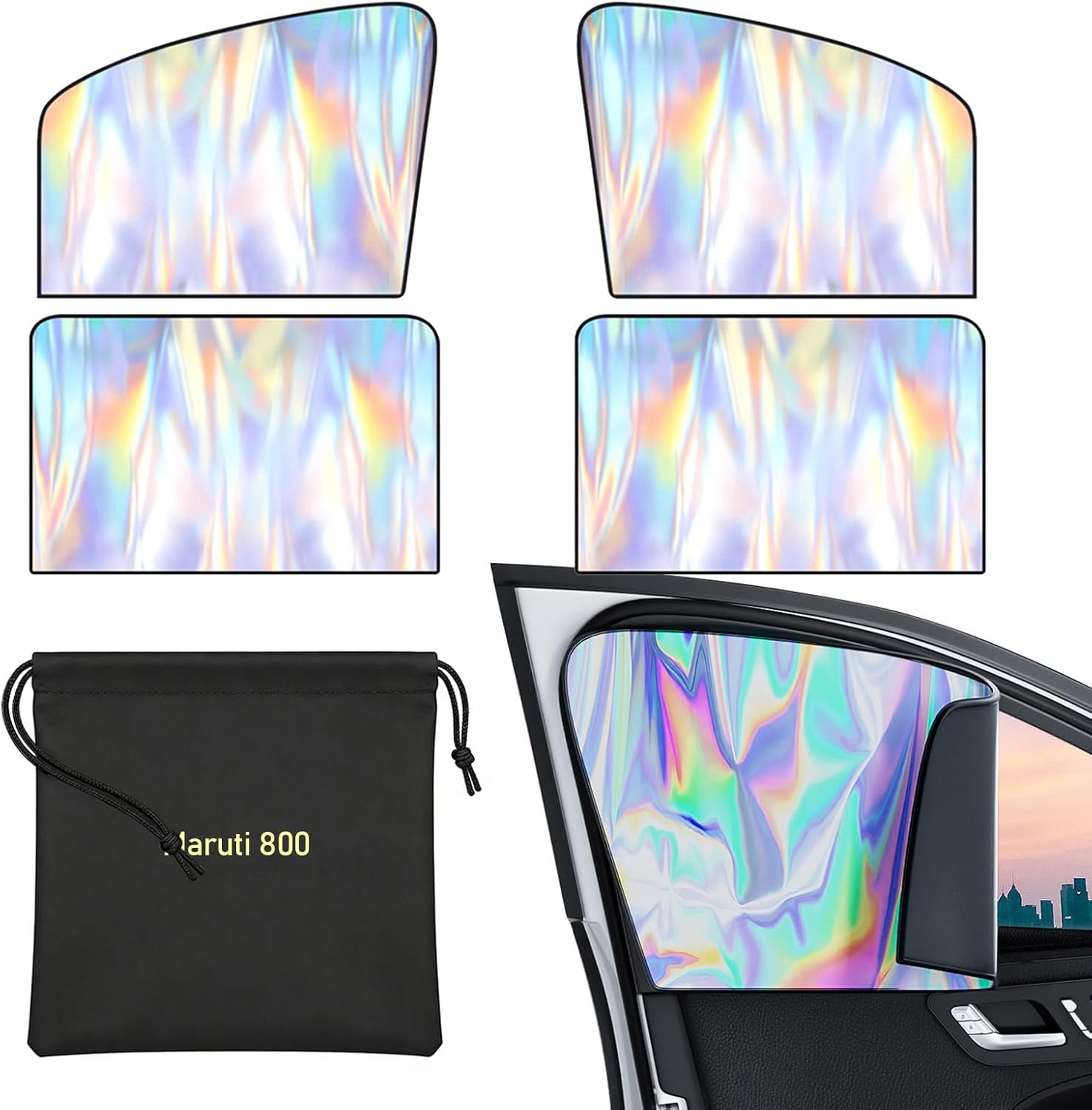 Side Window Sun Shade,Sun Blocker for Car Windows Only Compatible with Suzuki Maruti 800 2000-2023 UV Protection & Privacy Window Cover Car Window Shade Set of 4